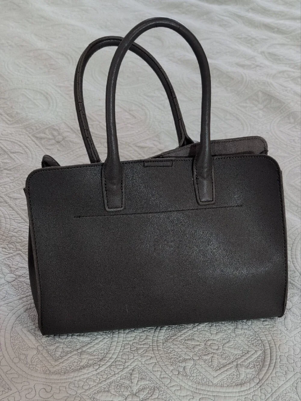 Kaari Gray Bow-Front Satchel